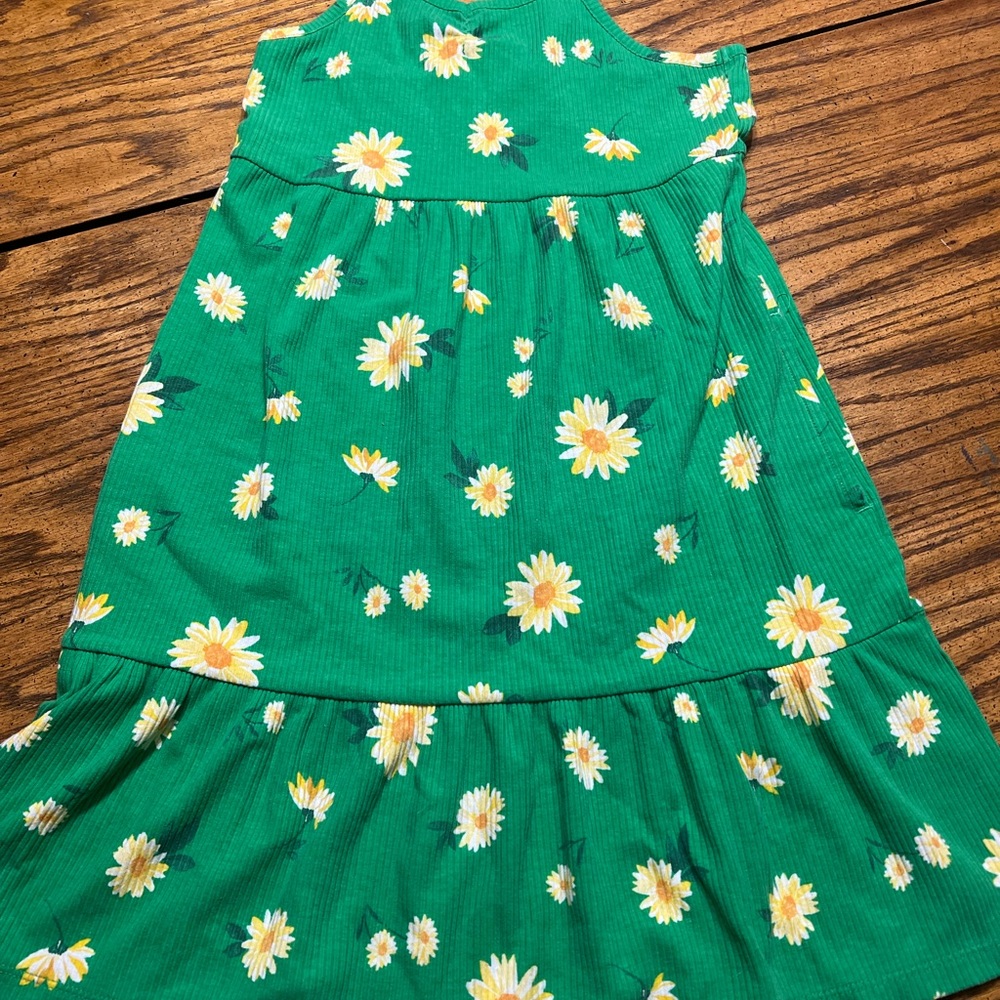 Old Navy Green and White Floral Dress